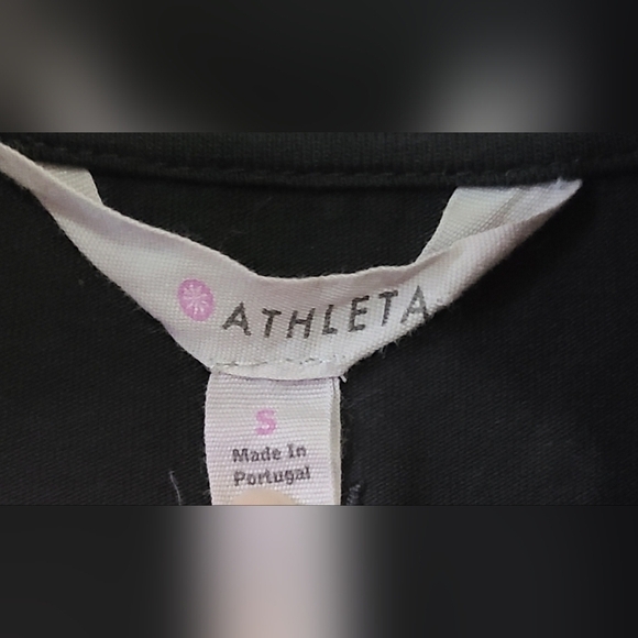 Athleta Black Quarter Zip Athletic Casual Dress Short Ruched Sleeve Size Small - Picture 3 of 9